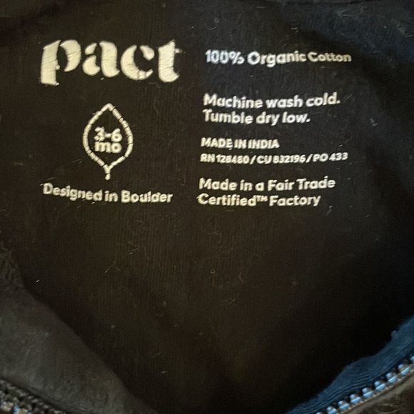 Pact onesie and sweatshirt bundle. 3-6 month - Picture 5 of 6